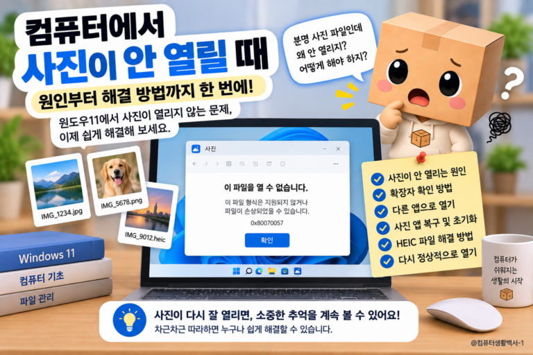 컴퓨터 사진 안열림 윈도우11 사진 앱 오류 해결