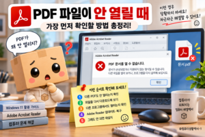윈도우11에서 PDF 파일이 열리지 않을 때 다시 다운로드하고 Edge와 Adobe Reader로 확인하는 해결 방법