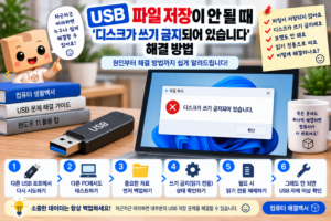 USB에 파일 저장이 안 되고 디스크가 쓰기 금지되어 있습니다 오류가 뜰 때 해결하는 방법