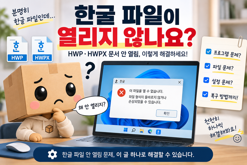 한글 파일 안열림 HWP HWPX 문서가 열리지 않을 때 해결 방법