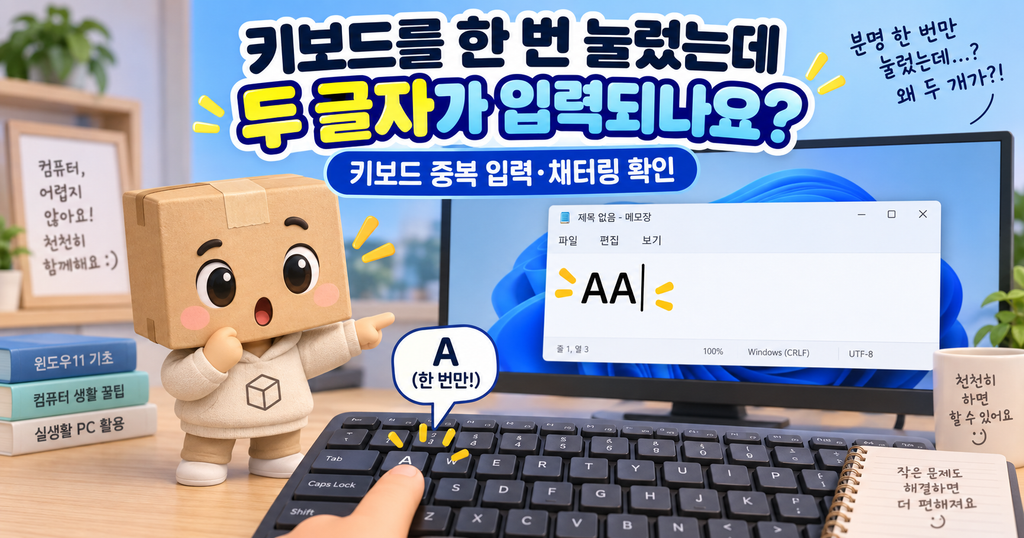 보드 한 번 눌렀는데 두번 입력 두 글자씩 입력될 때 해결 방법
