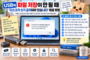 USB가 읽기 전용으로 바뀌어 파일 삭제와 수정이 안 될 때 쓰기 금지 상태를 확인하는 방법
