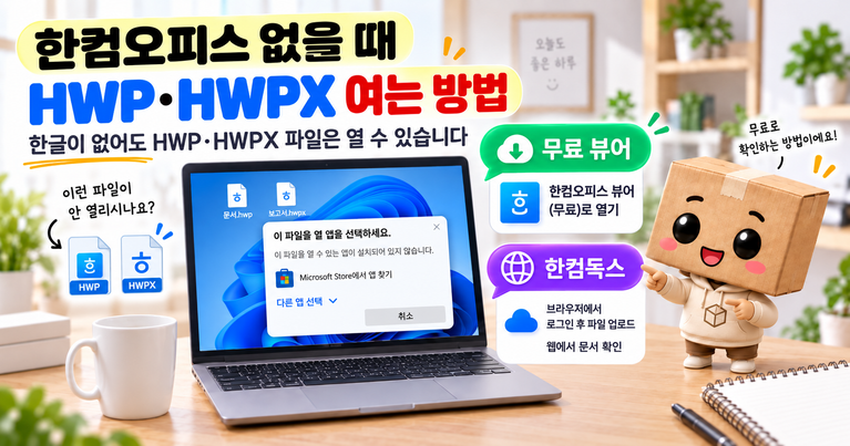 한컴오피스 없을 때 HWP HWPX 한글 파일 여는 방법