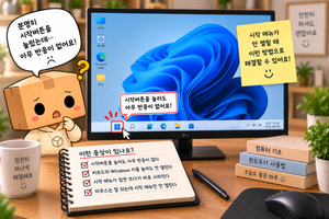 윈도우11 시작버튼 안 눌림 시작 메뉴 안 열릴 때 해결 방법