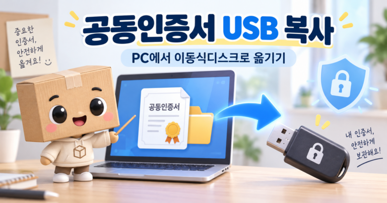 공동인증서 USB 복사 PC에서 이동식디스크로 옮기기