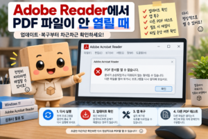 Adobe Acrobat Reader에서 PDF 파일이 열리지 않을 때 업데이트와 설치 복구로 오류를 해결하는 방법
