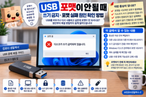 USB 포맷이 안 될 때 쓰기 금지와 포맷 실패 원인을 확인하고 안전하게 해결하는 방법