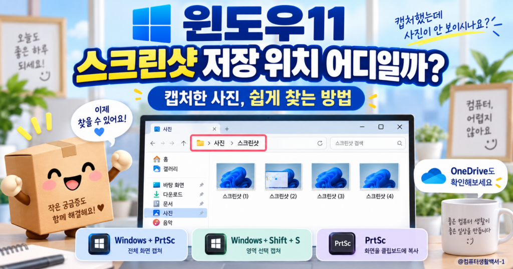 윈도우11에서 스크린샷 저장 위치를 찾고 캡처한 사진이 어디 저장됐는지 확인하는 방법 추천 파일명: windows11-screenshot-save-location-find.png