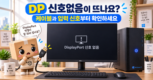 DisplayPort DP 모니터 신호없음 컴퓨터 켜지는데 화면 안 나올 때