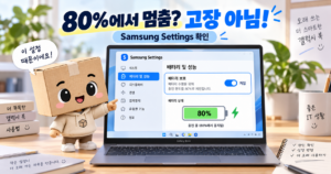 갤럭시북 배터리 80% 충전 Samsung Settings 배터리 보호