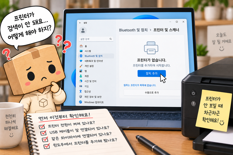 윈도우11 프린터 추가 안됨 프린터 검색되지 않을 때 해결 방법