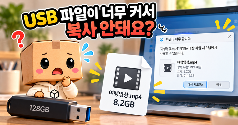 USB 용량은 남아 있지만 큰 파일이 복사되지 않는 대상 파일 시스템 오류