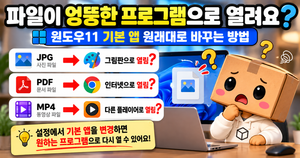윈도우11에서 사진과 PDF가 원하지 않는 프로그램으로 열리는 모습