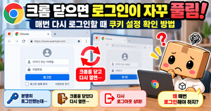 크롬을 다시 열 때마다 사이트 로그인을 반복하는 상황